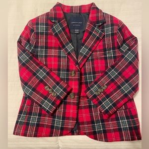 Janie and Jack Plaid Wool Blazer